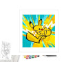 Contenu du kit peinture par numéro Pikachu Pop Art Foudroyant