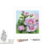 Contenu du kit peinture par numéro Bouquet de Roses Roses et Blanches