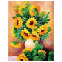 Peinture par Numéro Vase de Tournesols Dorés