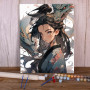 Kit de peinture par numero - La Gardienne au Kimono et son Dragon Sacré