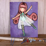Kit de peinture par numero - Gorjuss : La Fée Ballerine aux Cheveux de Rose