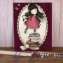 Kit de peinture par numero - Gorjuss : La Petite Liseuse sur sa Pile de Livres