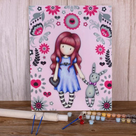 Kit de peinture par numero - Gorjuss : Alice au Pays des Merveilles et son Lapin