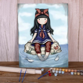 Kit de peinture par numero - Gorjuss : La Petite Marinière au Bord de l'Eau