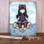 Kit de peinture par numero - Gorjuss : La Petite Marinière au Bord de l'Eau