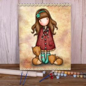 Kit de peinture par numero - Gorjuss : La Rêveuse aux Petits Renards