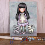 Kit de peinture par numero - Gorjuss : La Petite Amie des Chats et ses deux Chatons