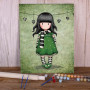 Kit de peinture par numero - Gorjuss : La Petite Kokeshi en Robe de Printemps