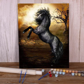Kit de peinture par numero - L'Étalon Noir de l'Apocalypse