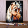 Kit de peinture par numero - Portrait Cheval Alezan Intense