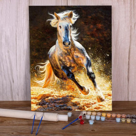 Kit de peinture par numero - Cheval Ruade Ardente