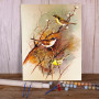 Kit de peinture par numero - Trio de Roitelets sur Branches Bourgeonnantes