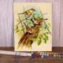 Kit de peinture par numero - Trio de Moineaux au Jardin : Douceur Champêtre