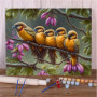 Kit de peinture par numero - La Famille de Fauvettes Dorées