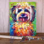 Kit de peinture par numero - Chien Rocky : Style Pop Art Multicolore