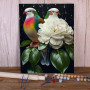 Kit de peinture par numero - Duo d'Oiseaux & Pivoine de Nacre