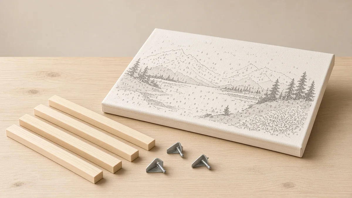 Ara Mystique des Forêts : option châssis bois peinture par numéro