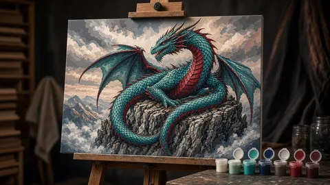 Peinture par numéro dragon : peindre créatures légendaires